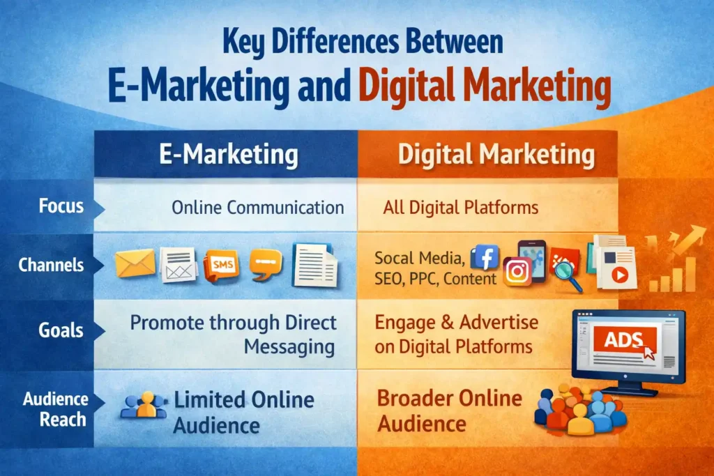 Key Differences Between E-Marketing and Digital Marketing