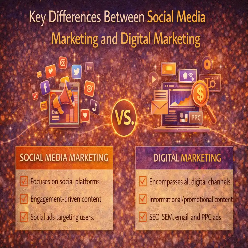 Key Differences Between Social Media Marketing and Digital Marketing